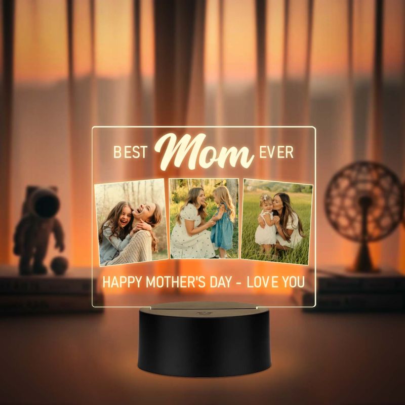 Personalized Best Mom Ever LED Night Lamp USB Color Changing Gift A Gift of Love   Forever Love Gift